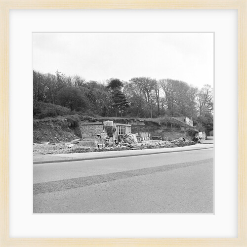 Building of Geoff Duke's garage, Isle of Man by Manx Press Pictures