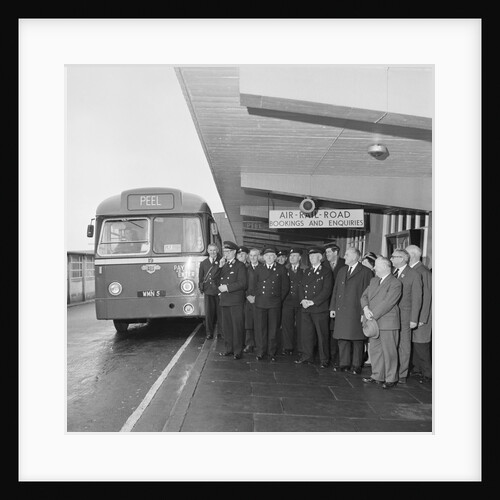 Four retiring road service bus drivers, Isle of Man by Manx Press Pictures