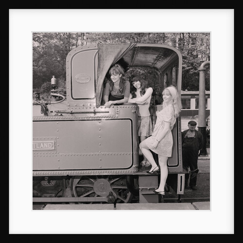 Show-girls on steam train by Manx Press Pictures