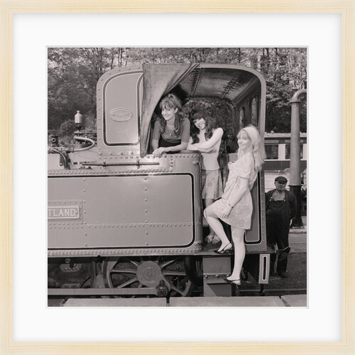 Show-girls on steam train by Manx Press Pictures