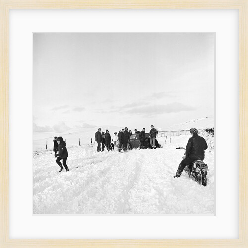 Car stuck in snow, Baldwin by Manx Press Pictures