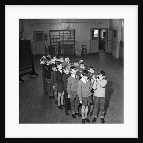 Children and canoe, Demesne Road School, Douglas by Manx Press Pictures