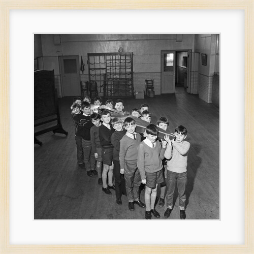 Children and canoe, Demesne Road School, Douglas by Manx Press Pictures