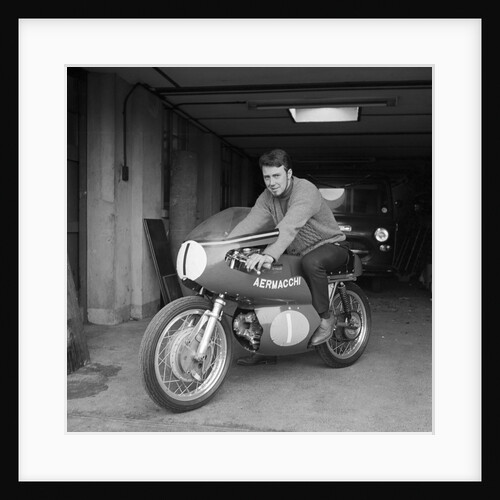 Danny Shimmin on Aermacchi motor cycle, Isle of Man by Manx Press Pictures
