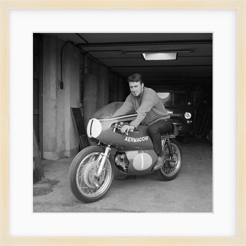 Danny Shimmin on Aermacchi motor cycle, Isle of Man by Manx Press Pictures