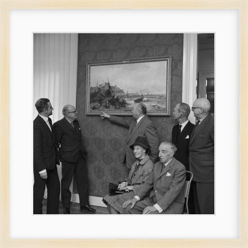 Unveiling of the painting 'Peel Castle and Shore' by Henry James Holding, Manx Museum, Douglas by Manx Press Pictures