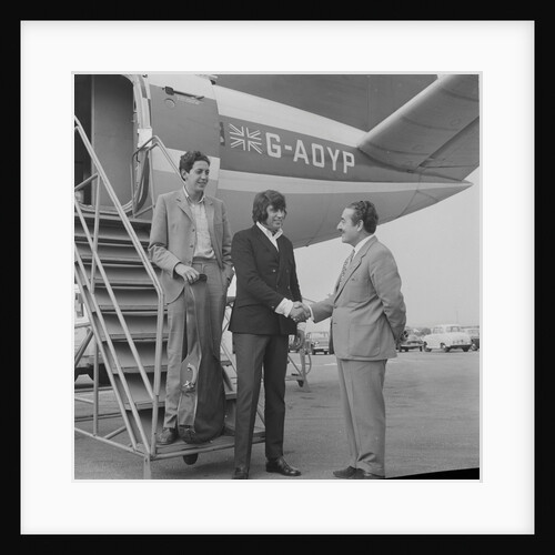 Englebert Humperdinck with his brother landing at Ronaldsway Airport by Manx Press Pictures