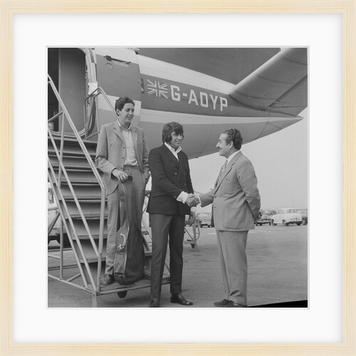 Englebert Humperdinck with his brother landing at Ronaldsway Airport by Manx Press Pictures
