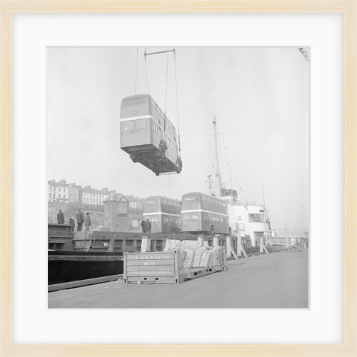 New buses arrive off boat, Douglas Harbour by Manx Press Pictures