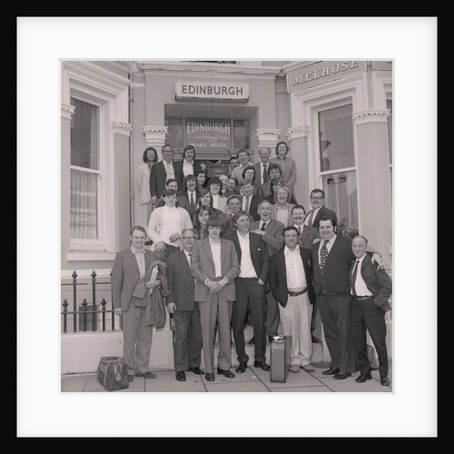 Dart players outside Edinburgh hotel by Manx Press Pictures