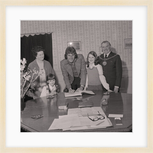 Ray Clemence, goalkeeper for Liverpool football team, in the Mayor’s parlour by Manx Press Pictures