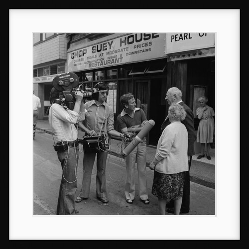 TV interviews in street by Manx Press Pictures