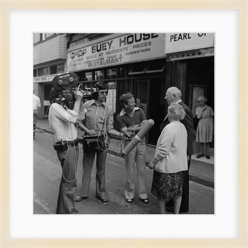 TV interviews in street by Manx Press Pictures
