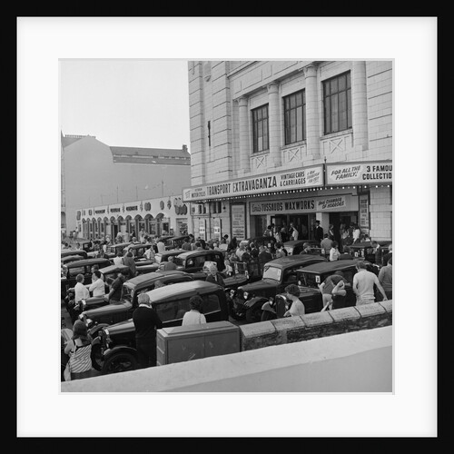 Austin Seven motorcars outside the Crescent cinema by Manx Press Pictures