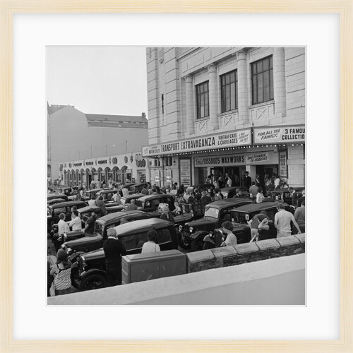 Austin Seven motorcars outside the Crescent cinema by Manx Press Pictures