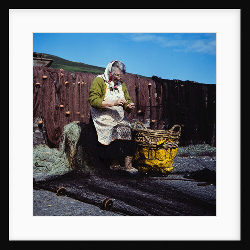 Mending the nets by Manx Press Pictures
