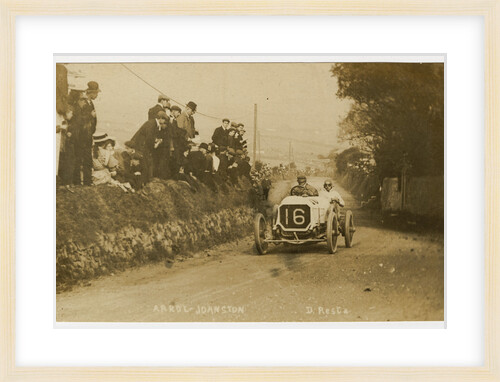 D. Resta in an Arrol-Johnston, 1908 Tourist Trophy motorcar race by Anonymous