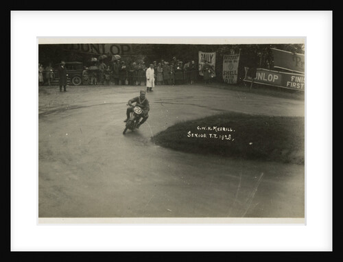 G.W.H. Merrill aboard machine number 20, 1928 Senior TT (Tourist Trophy) by Thomas Horsfell Midwood