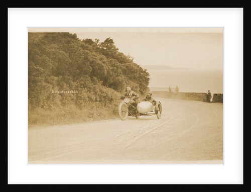 R. Weatherell aboard sidecar outfit number 58, 1920s Sidecar TT (Tourist Trophy) by Thomas Horsfell Midwood