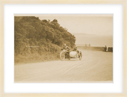R. Weatherell aboard sidecar outfit number 58, 1920s Sidecar TT (Tourist Trophy) by Thomas Horsfell Midwood