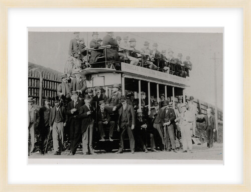 Douglas Southern Electric Railway director special poses near Little Ness car shed by Anonymous