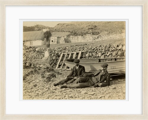 Two gentlemen on the beach at Niarbyl by James Hatfield