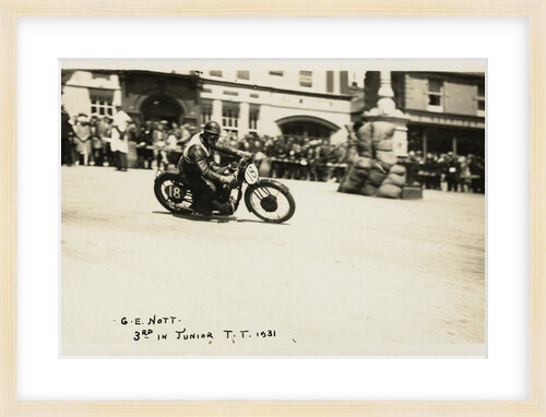 G.E. Nott riding machine number 18, 1931 Junior TT (Tourist Trophy) by Thomas Horsfell Midwood