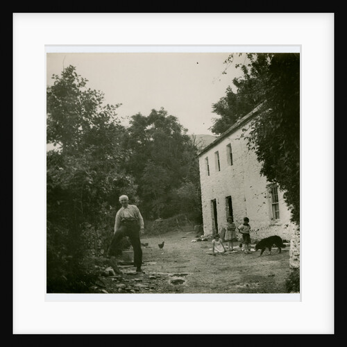 John Christian in his farmyard, behind Sulby woollen mill by Anonymous
