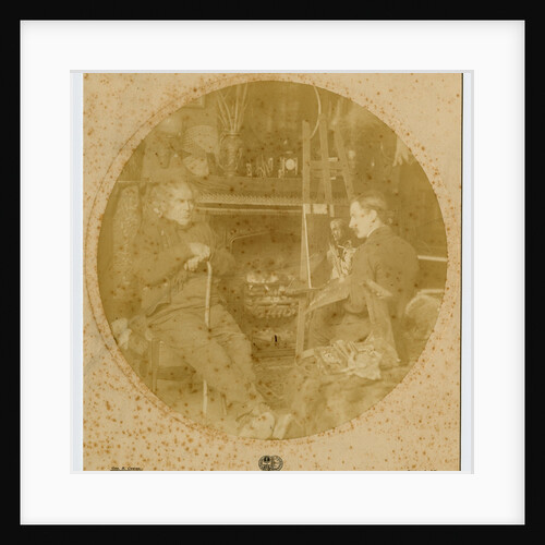 Morrison at work painting portrait of sitter by George Bellett Cowen