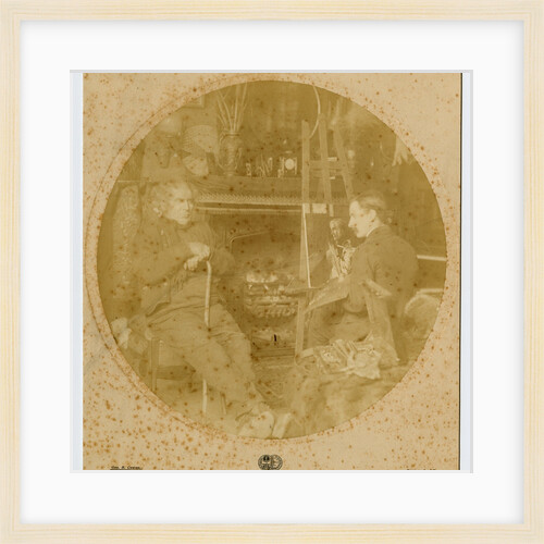 Morrison at work painting portrait of sitter by George Bellett Cowen