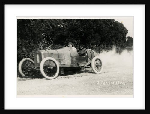 Motorcar no.1 J. Porporato in a Minerva, Waterworks Corner, 1914 Tourist Trophy motorcar race by Anonymous