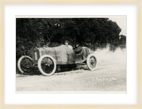 Motorcar no.1 J. Porporato in a Minerva, Waterworks Corner, 1914 Tourist Trophy motorcar race by Anonymous