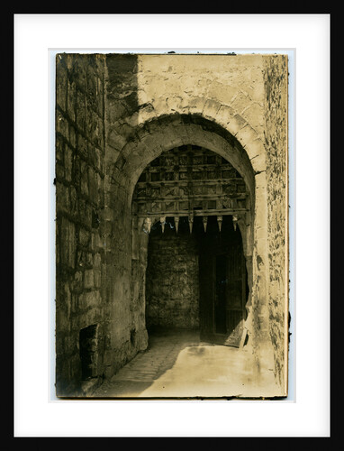 Main inner entrance to Castle Rushen showing portcullis, Castletown by George Bellett Cowen