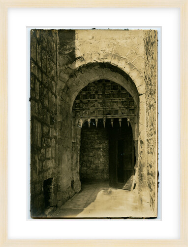 Main inner entrance to Castle Rushen showing portcullis, Castletown by George Bellett Cowen