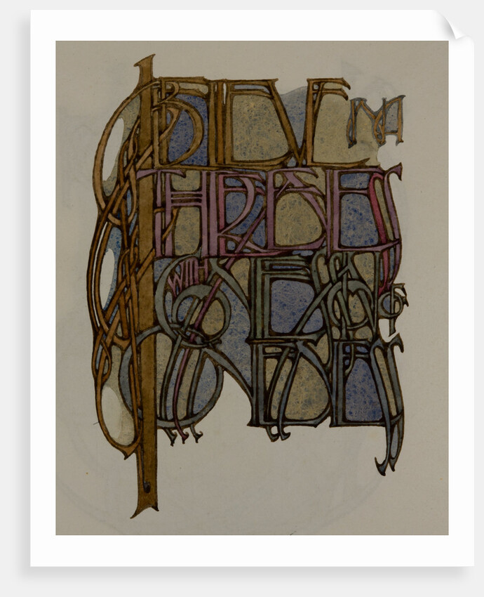 I believe in a threeness with confession of oneness, The Deer's Cry (St Patrick's Hymn) by Archibald Knox