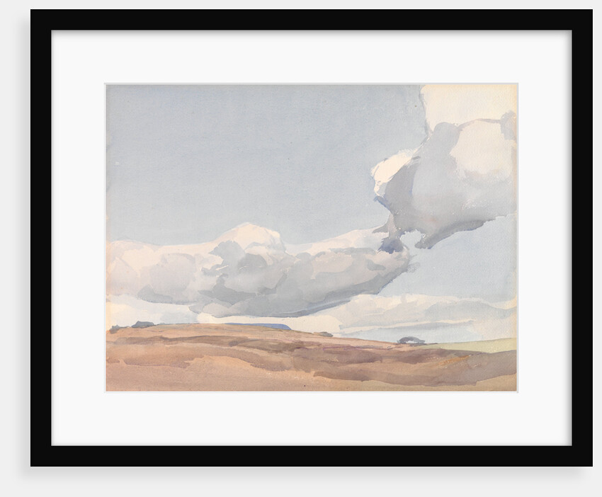 White clouds in a pale blue sky by Archibald Knox