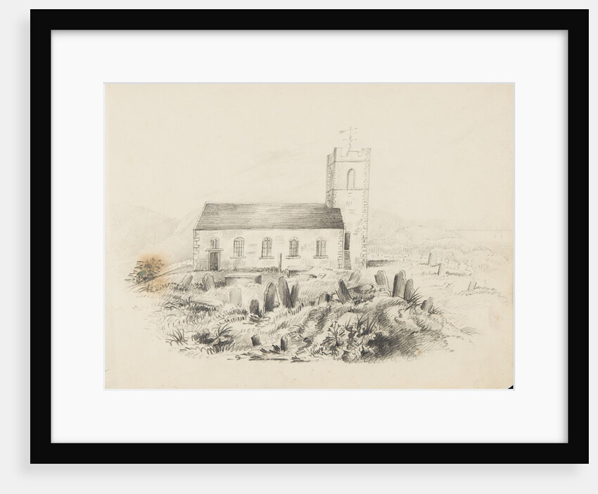 Church with churchyard in foreground by Unknown