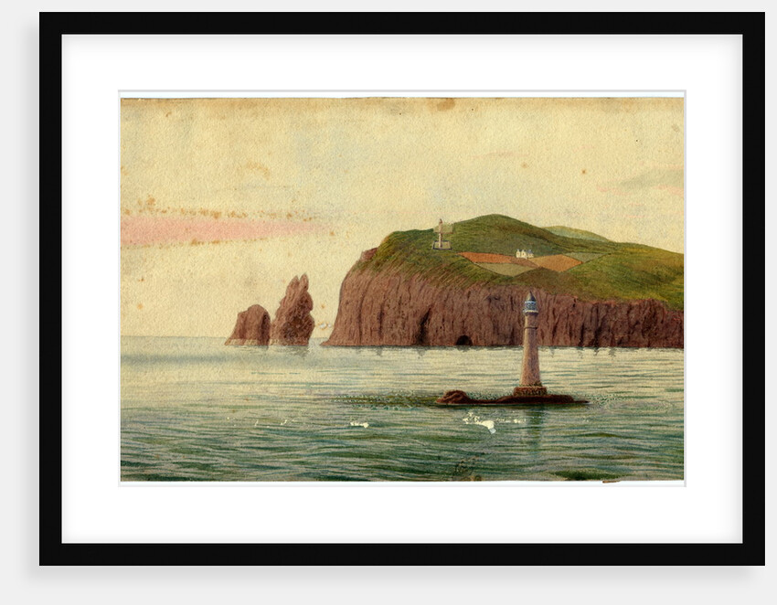 Calf of Man and Chicken Rock Lighthouses by Robert Evans Creer