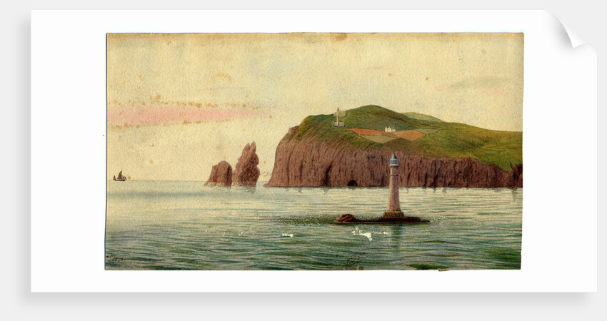Calf of Man and Chicken Rock Lighthouses by Robert Evans Creer