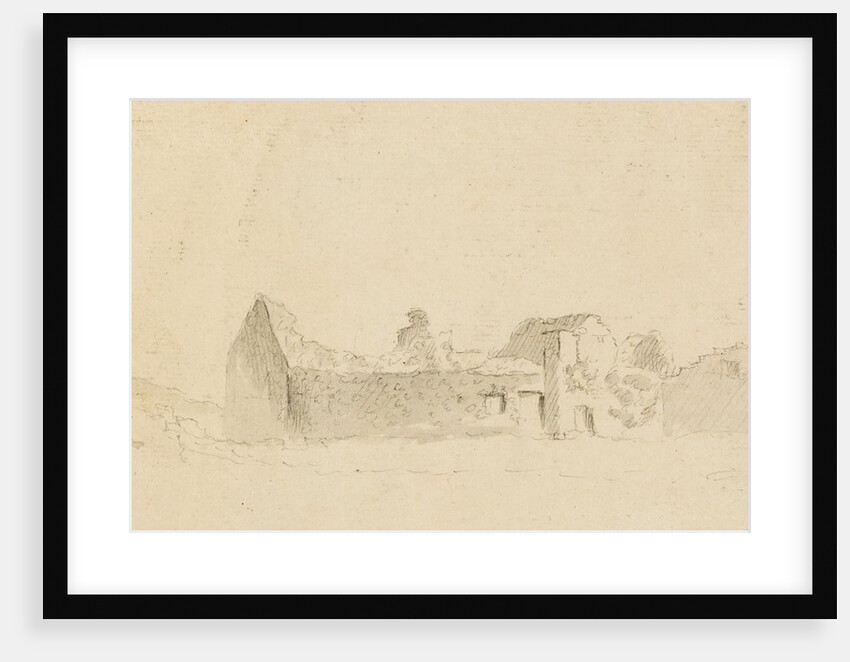 Pencil Drawing of Rushen Abbey Ruins (?) by Unknown