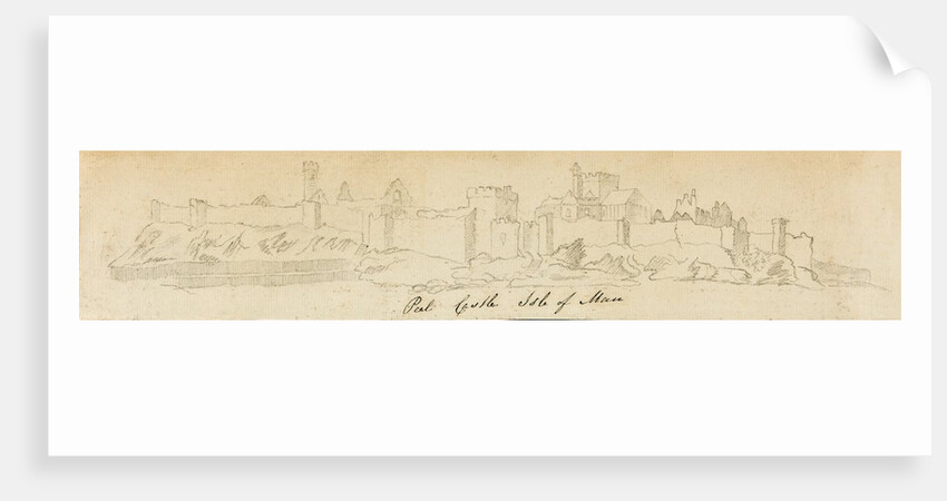 Pencil Drawing of 'Peel Castle, Isle of Man' by Unknown