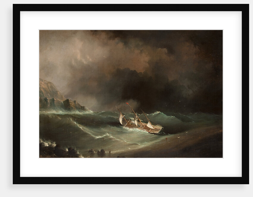 Ship caught in storm by Anonymous