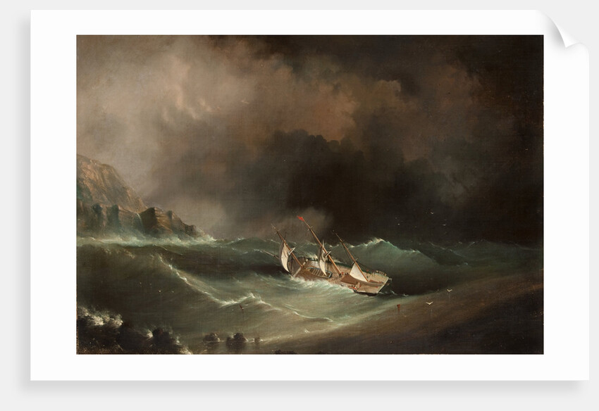 Ship caught in storm by Anonymous