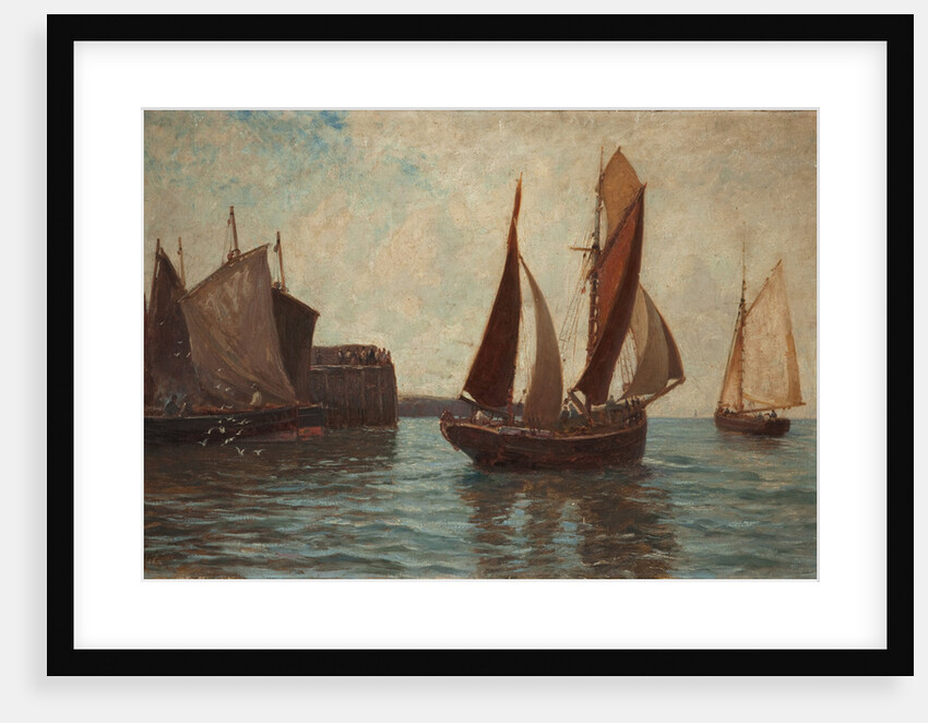 Fishing boats and harbour by Richard Wane