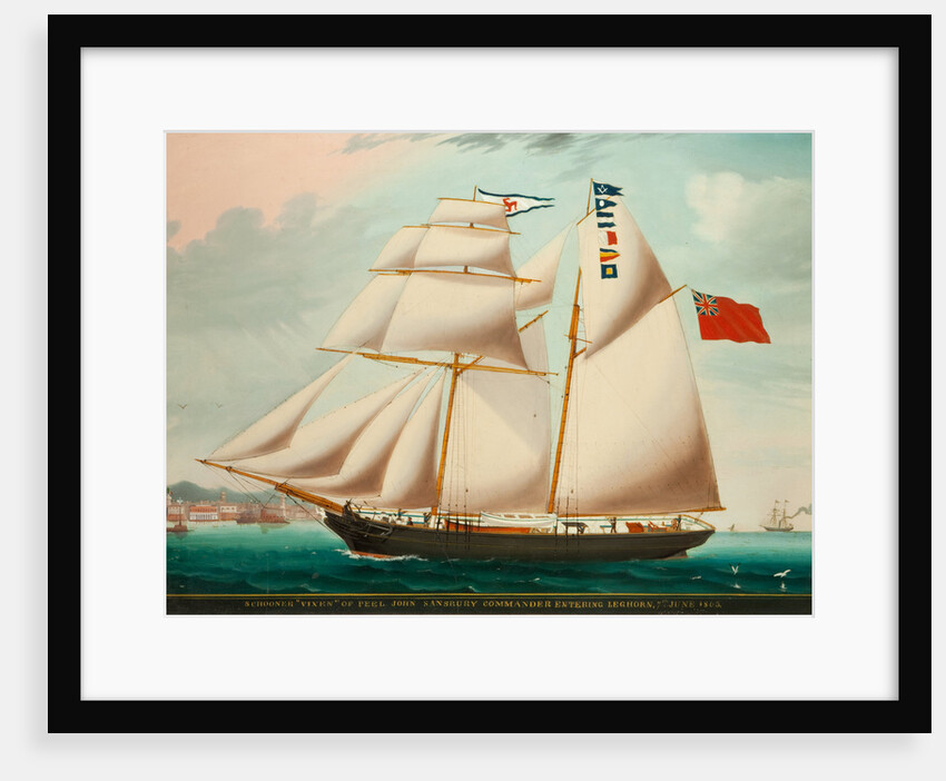 Schooner 'Vixen' entering Leghorn in 1863 under the command of John Sansbury by Anonymous