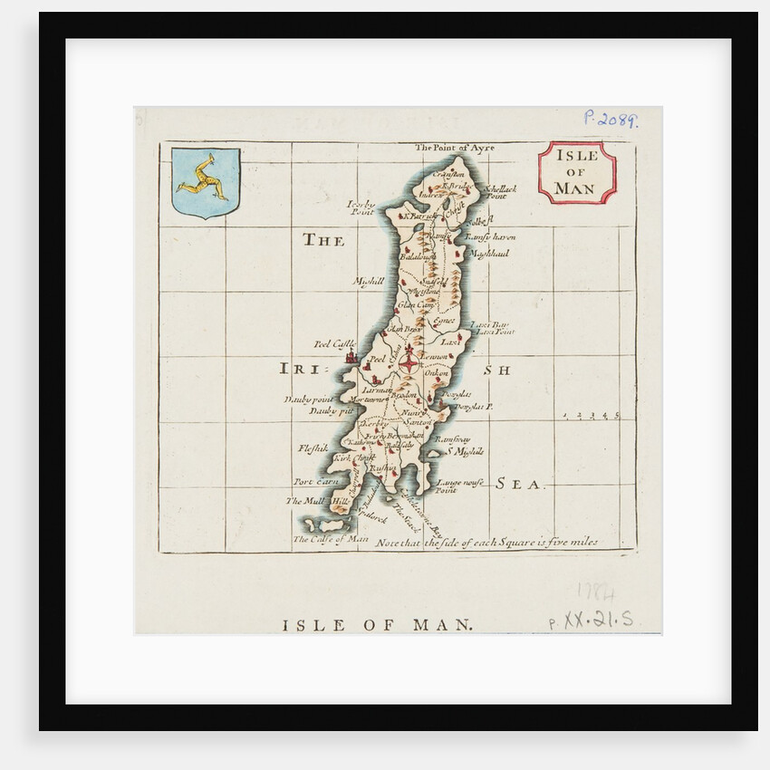 1777 edition of Isle of Man map publication 1695 by Unknown