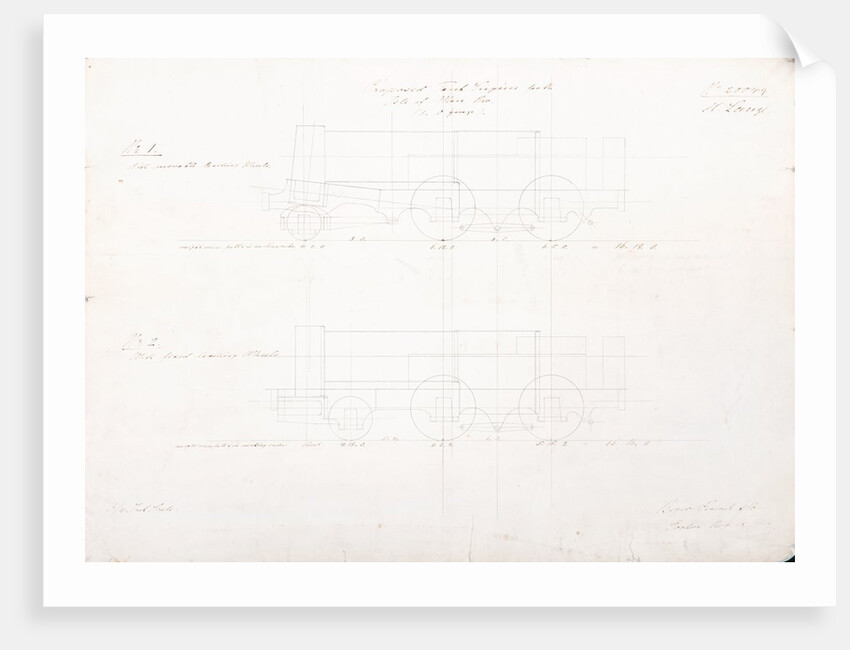 Plan of Isle of Man Railway engines No.1 and No.2 by Anonymous