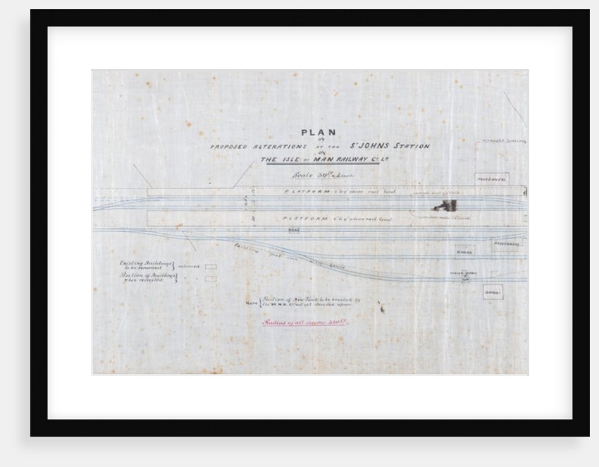 Plan of Isle of Man Railway alterations to St John's railway station by Anonymous