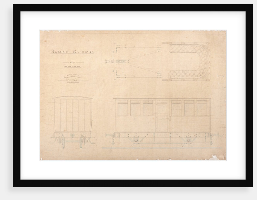 Plan of Isle of Man Railway saloon carriage by Anonymous