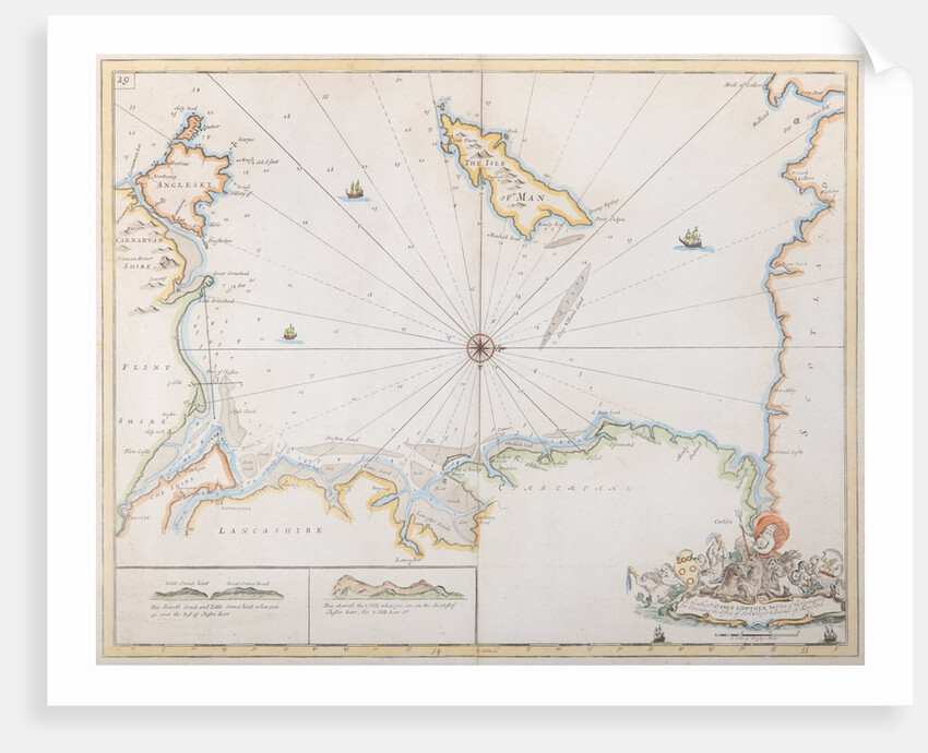 Chart of part of the Irish Sea including the Isle of Man by Greenvile Collins